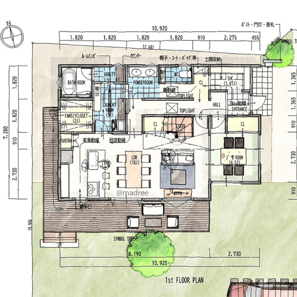 ウォークスルーで楽に整う、自然に顔を合わせるLDKに動線集まる家