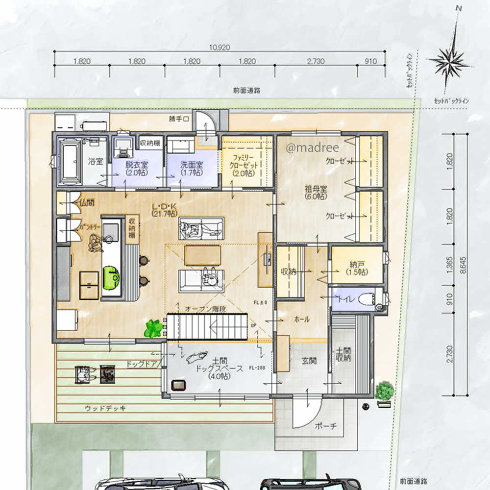 愛犬が庭を自由に行き来できる、家族もペットも開放感に満ちる二世帯住宅