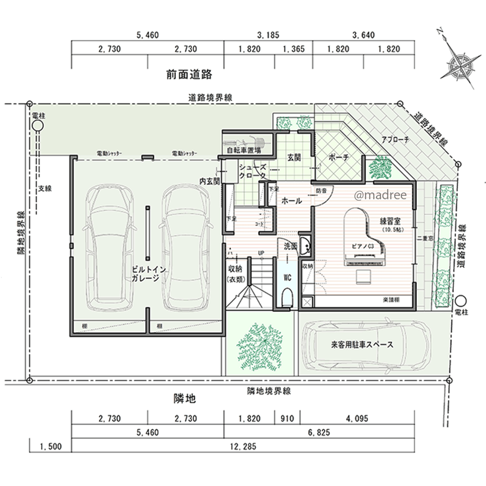 来客にも優しいおもてなし動線、プライベートも充実のリビングテラスがある家