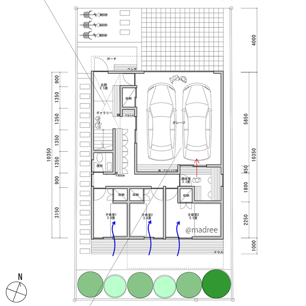 楽しい時間を家族で共有、趣味室と繋がるインナーガレージのある家