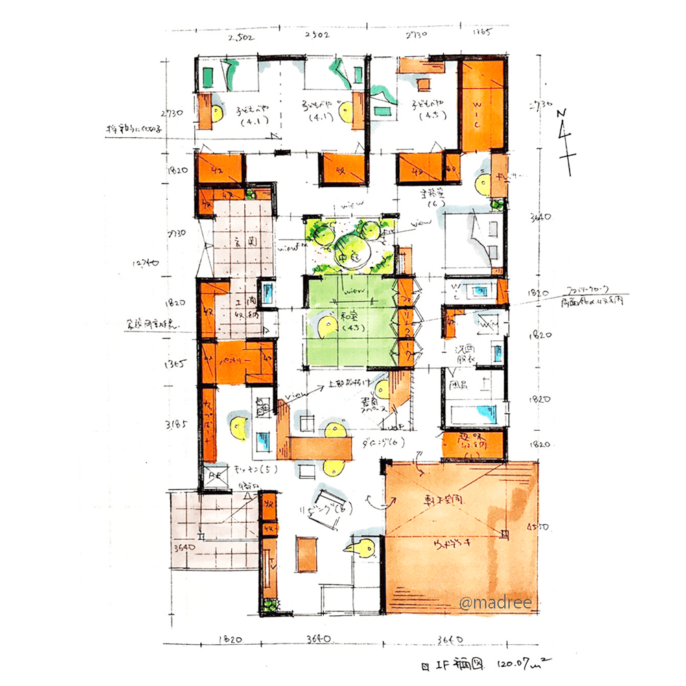 家族で家事シェアできるシンプル動線、適材適所の収納で整うロフト付きの平屋