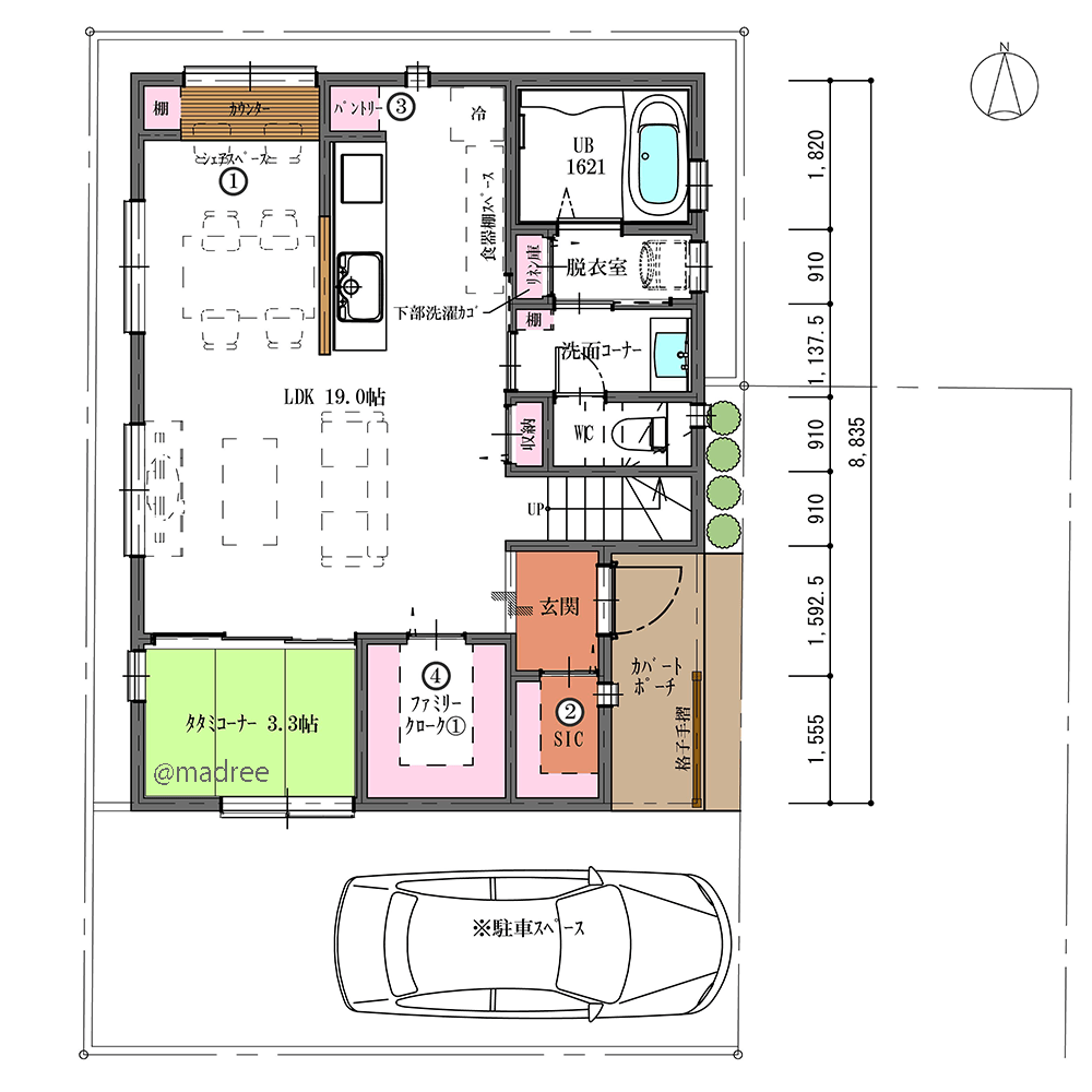 シンプル動線で家事シェアしやすい、低コストで叶える西海岸風の家