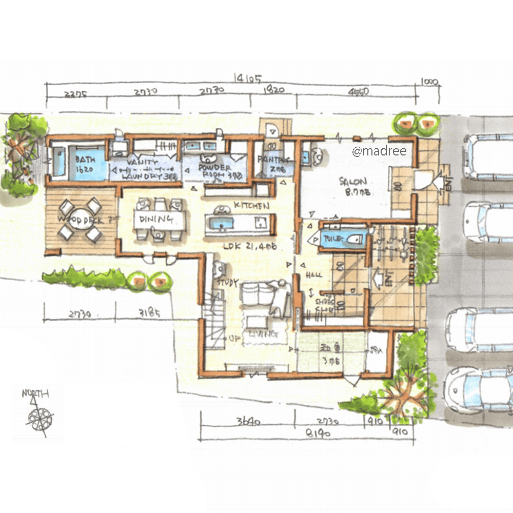 リモートワークの運動不足を解消、プライベートも充実したサロン併用の家