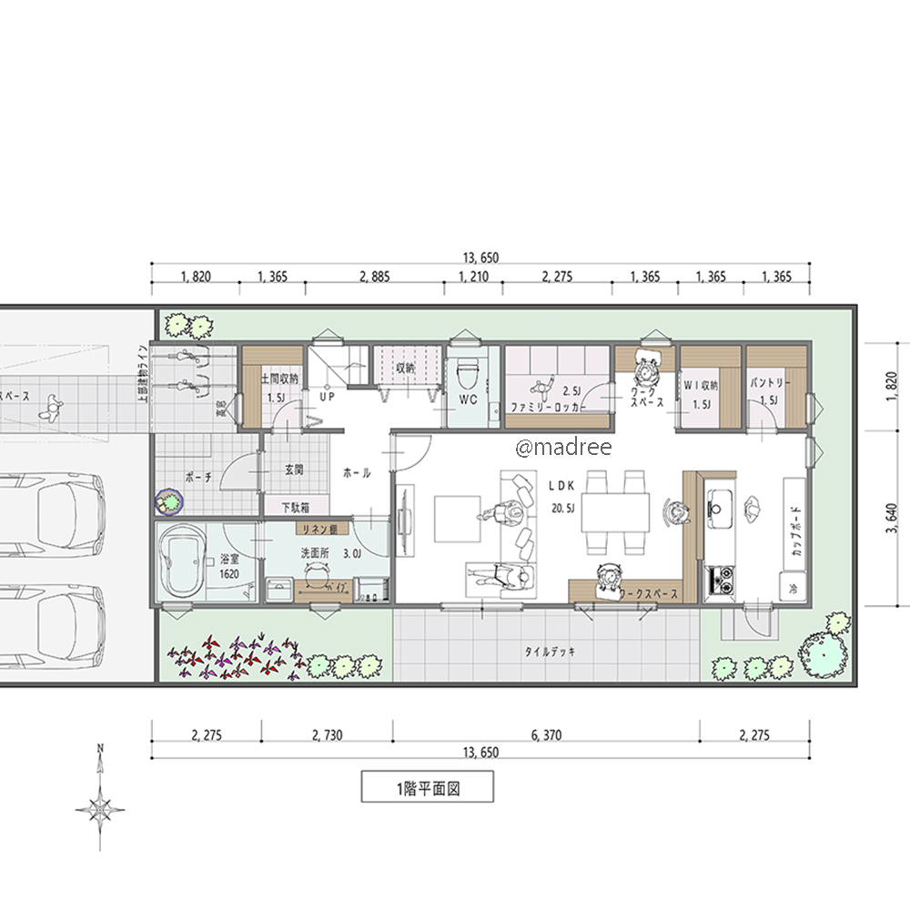 動線も居心地も家族と共に変化、レイアウトを自由に楽しむ縦長LDKの家