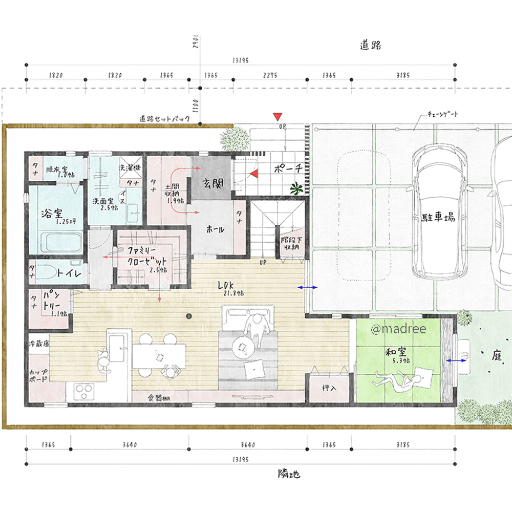 高窓で視線をコントロール、隣家を気にせずLDKでゆったり過ごす家