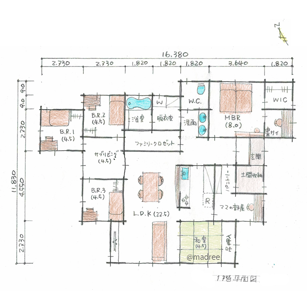 そっと見守る良い距離感、自分時間に没頭するパーソナルスペースのある平屋