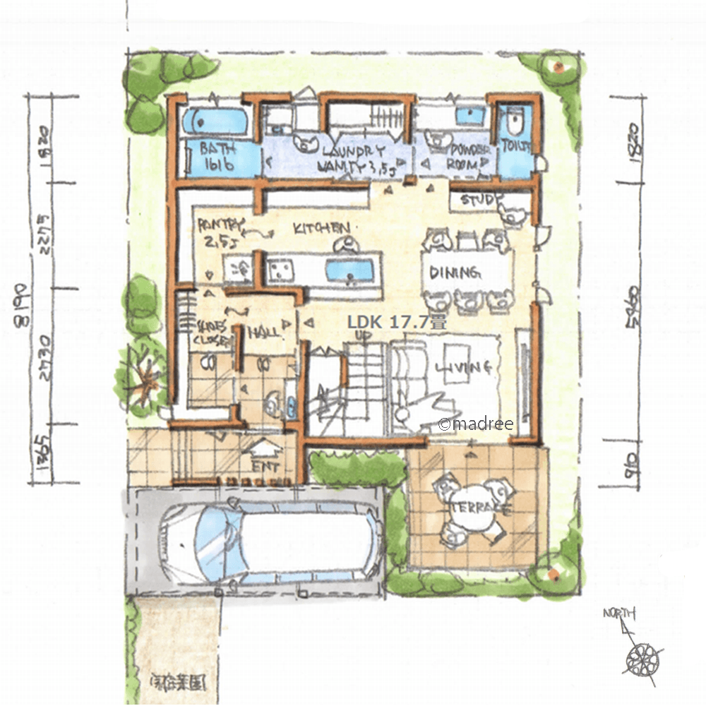 廊下なくして空間活用、フレキシブルにサッと隠せる引き戸で繋がる家