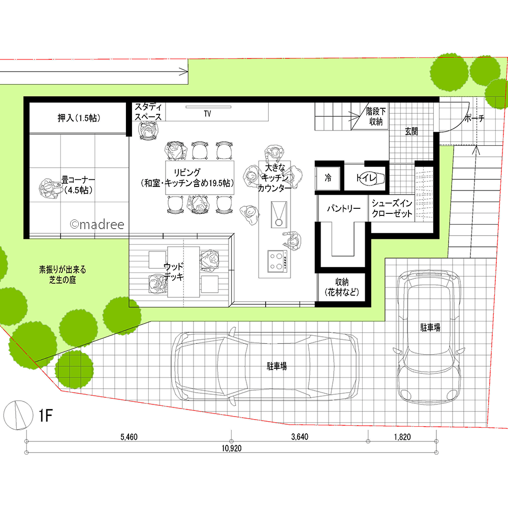 階別に動線をハッキリ分けて安心、家族が快適に過ごせる人で賑わう家