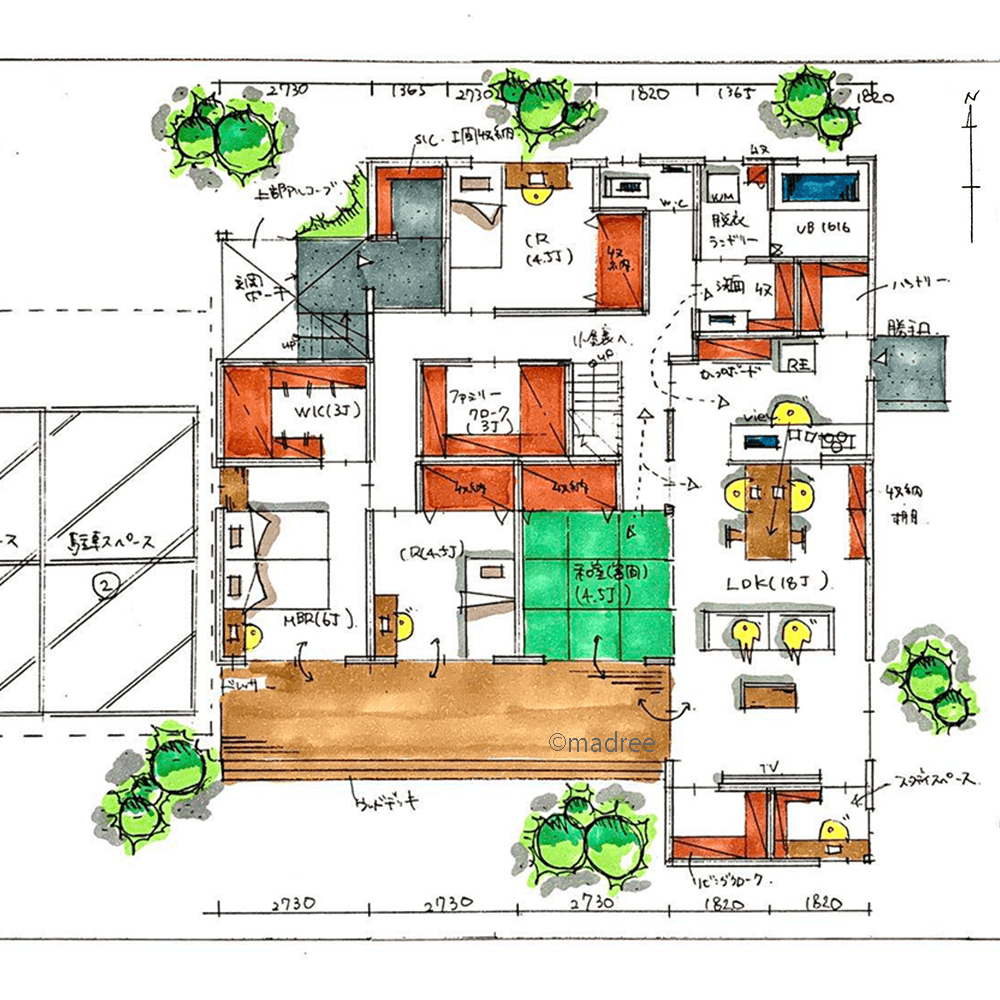 共有ファミクロが家の中心、適所に隠してサッと片付く収納迷子にならない平屋