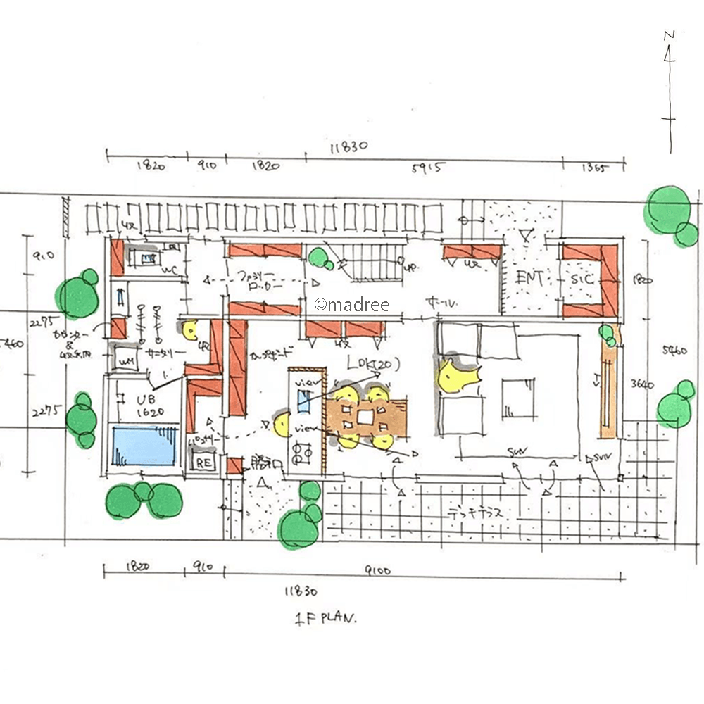ファミリーロッカーで毎日の身支度が楽になる、玄関近くに物の居場所がある家