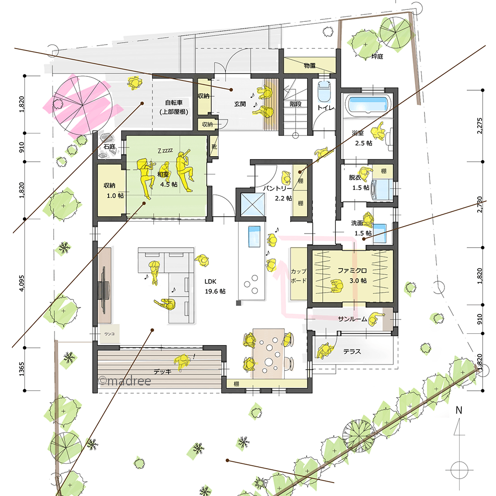 広めのパントリーが一時置きに活躍、散らかりがちな荷物をさっと隠せる家
