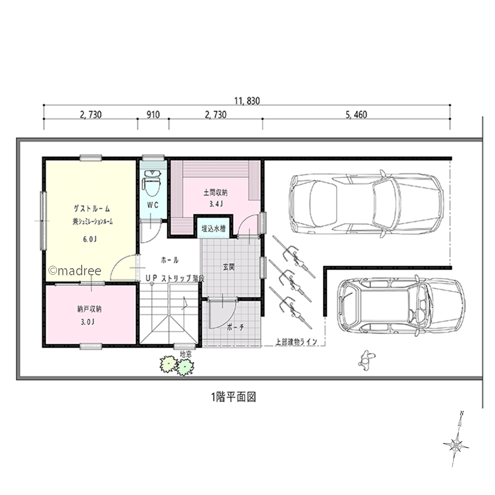日常生活と趣味を別階で集約、マンションのようなコンパクト動線で繋がる家