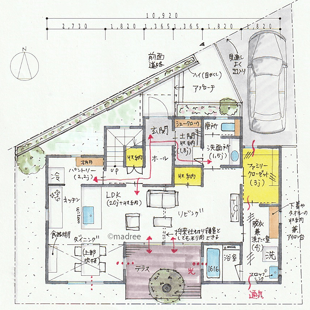 爽やかな風が家中を通り抜ける、視線を気にしない心地良さにこだわった家