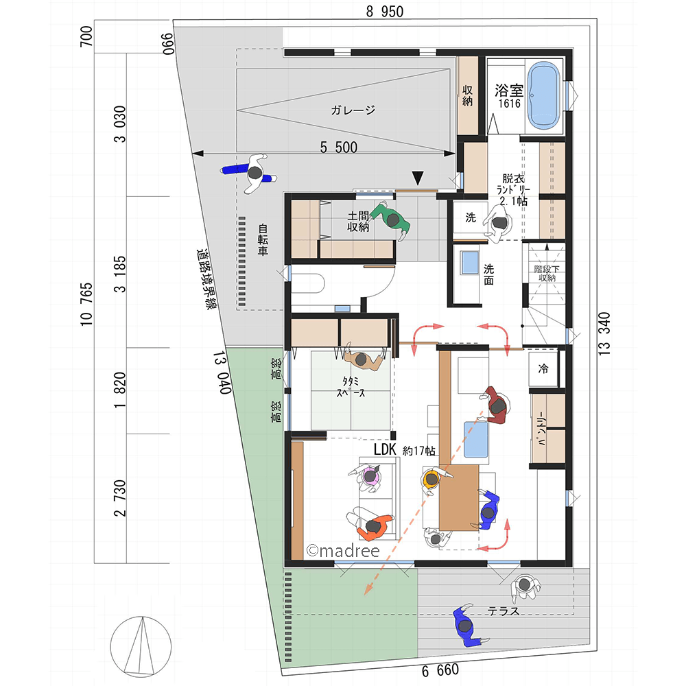 片付け迷子にならない充実収納、廊下もファミクロになるウォークスルーで整う家