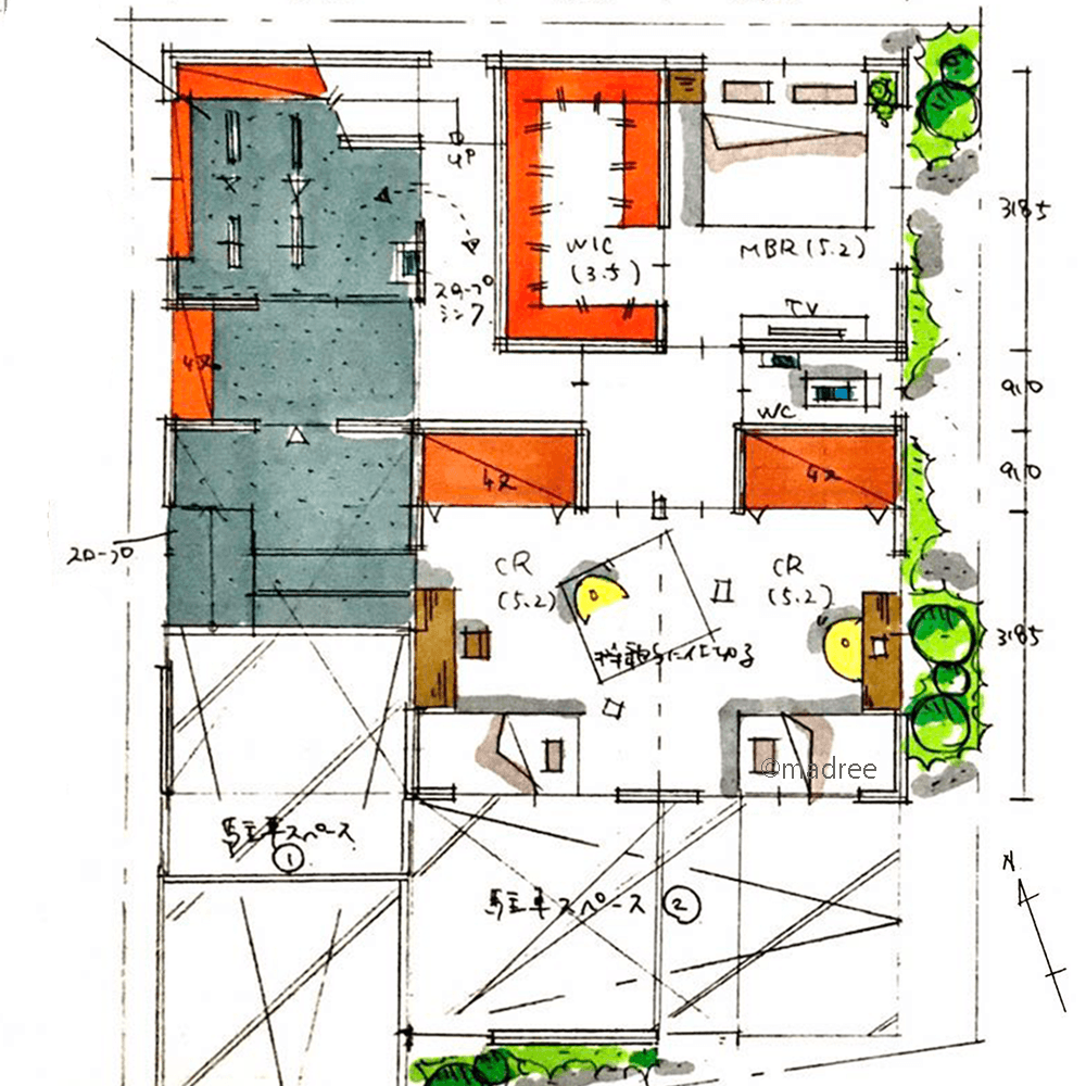 家事と収納をキッチンまわりに集約、明るい2階アウトドアリビングの家