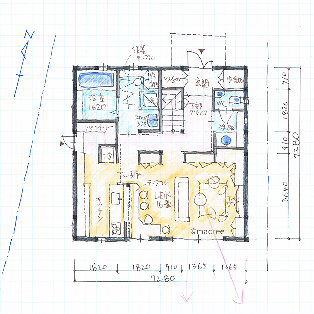 眺望も楽しむ癒しのワークスペース、収納たっぷり角部屋ホームライブラリーのある家