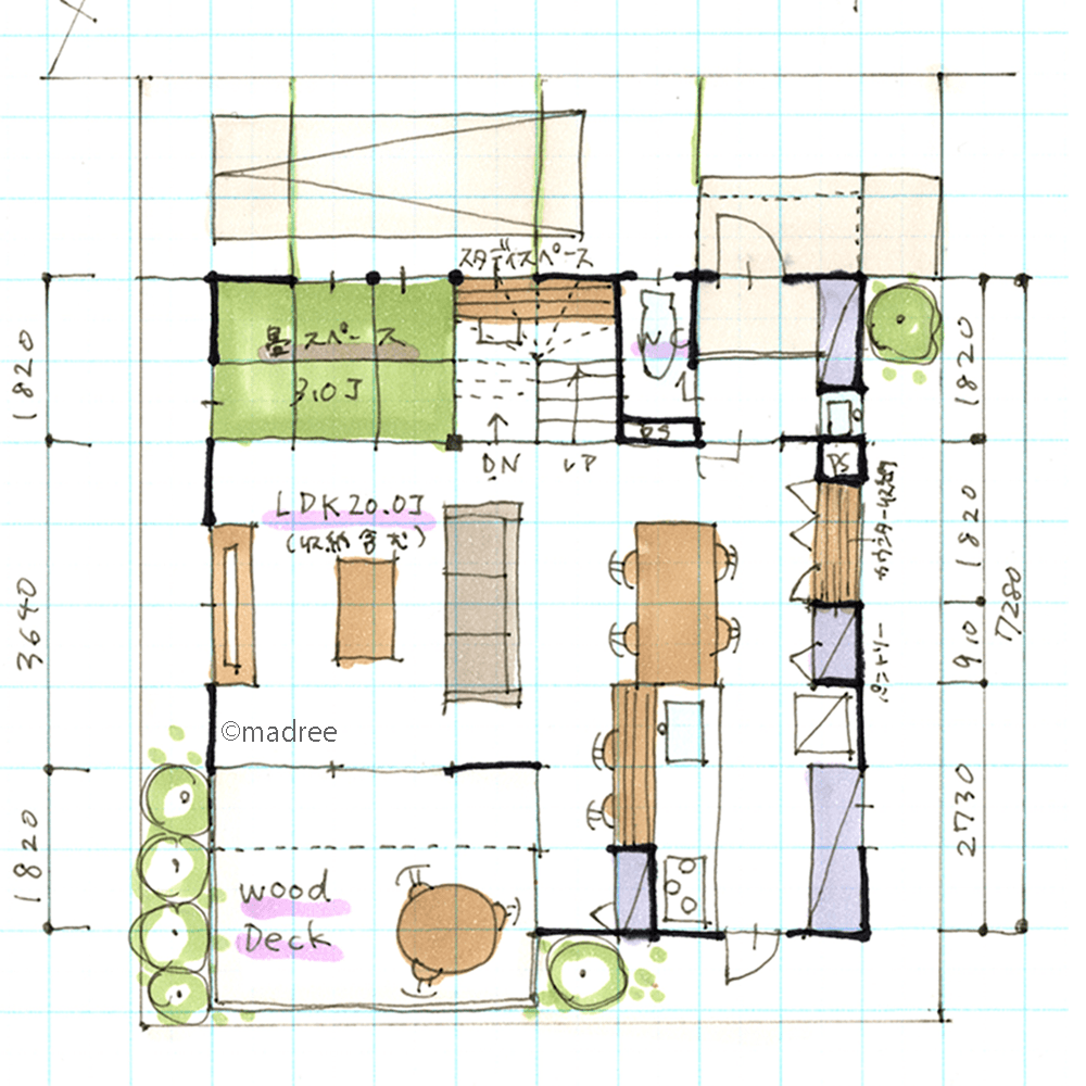 廊下も階段下も無駄なく活用、南側に開放感のあるリビング時間を満喫できる家