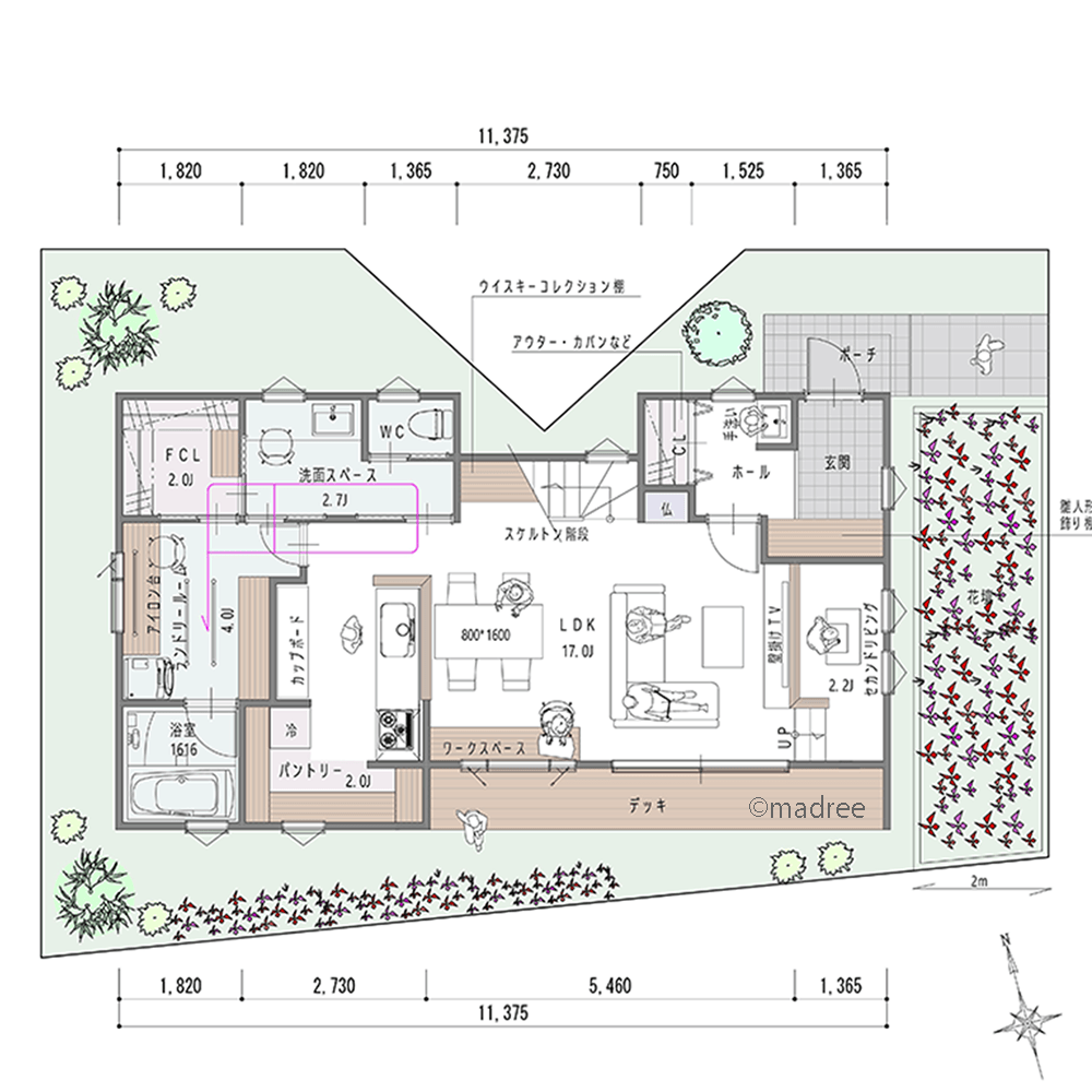気分も上がる共有スペース、中2階にセカンドリビングのある空間の変化を楽しむ家