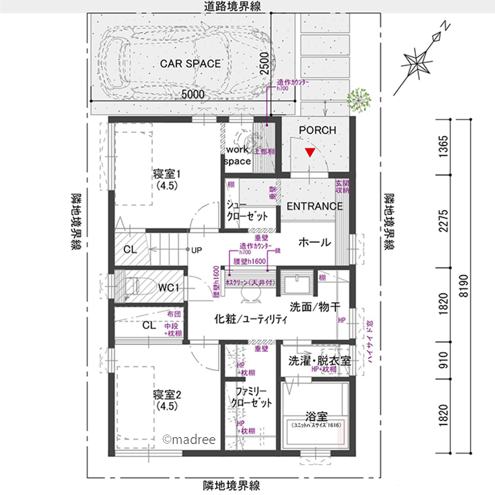 夫婦別室で在宅ワークでも気兼ねなし、別階でホッとくつろぐON/OFF切り替えできる家