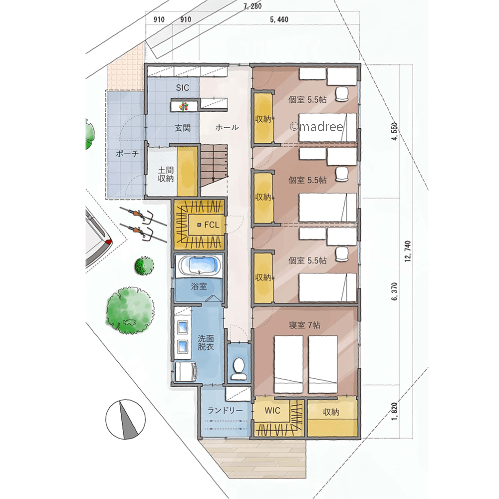 2階LDKから段差なく大開口窓で繋がる、海を背景に広がりある景観を満喫できる家
