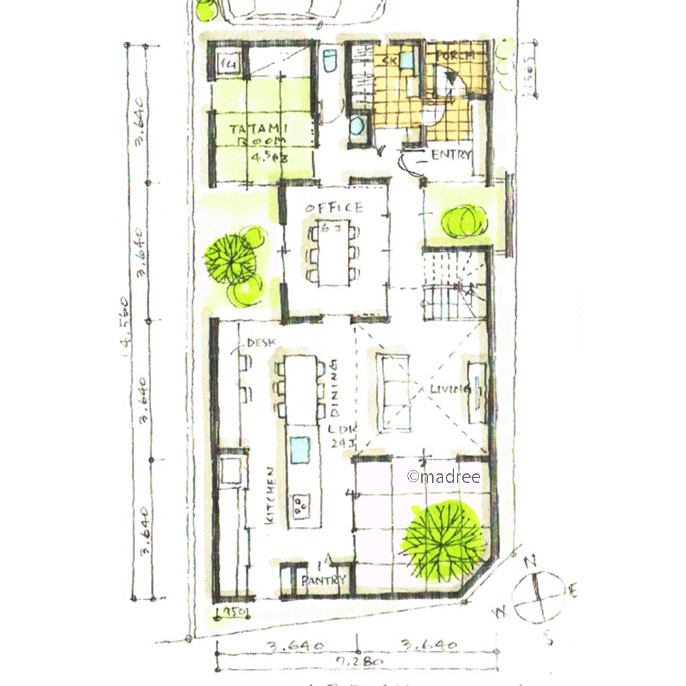 在宅時間を自分らしく調節、仕事とプライベートを切り替えできるオフィス併設住宅