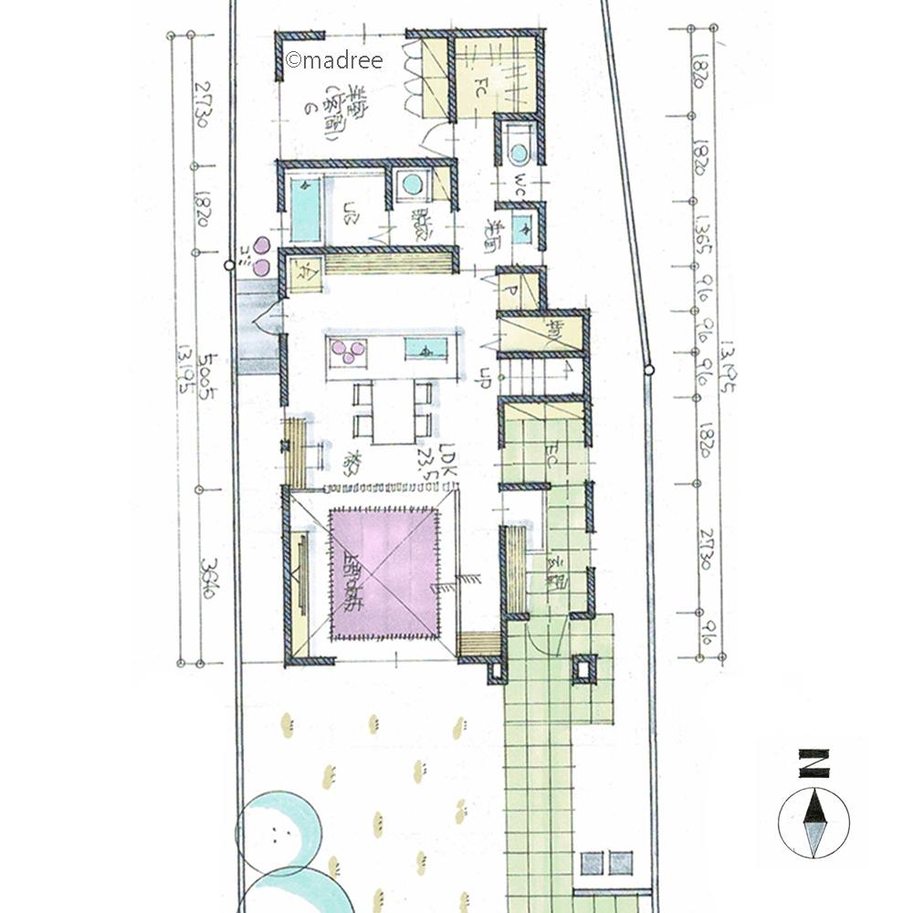 多趣味に合わせた収納でLDKはスッキリ、ゲストが気軽に泊まれるスマート来客動線の家