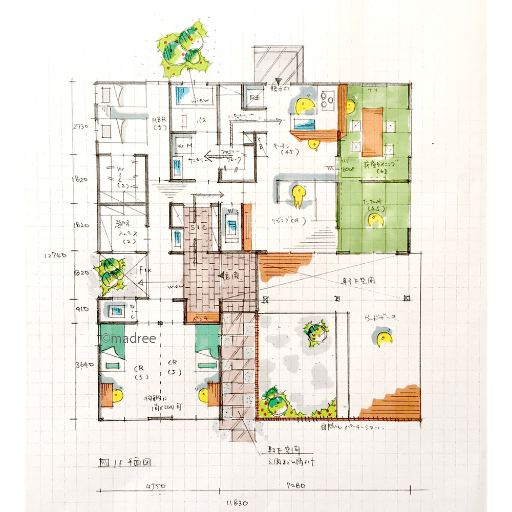 コンパクトな生活動線で将来も安心、リゾートのような開放感でデッキと繋がる平屋