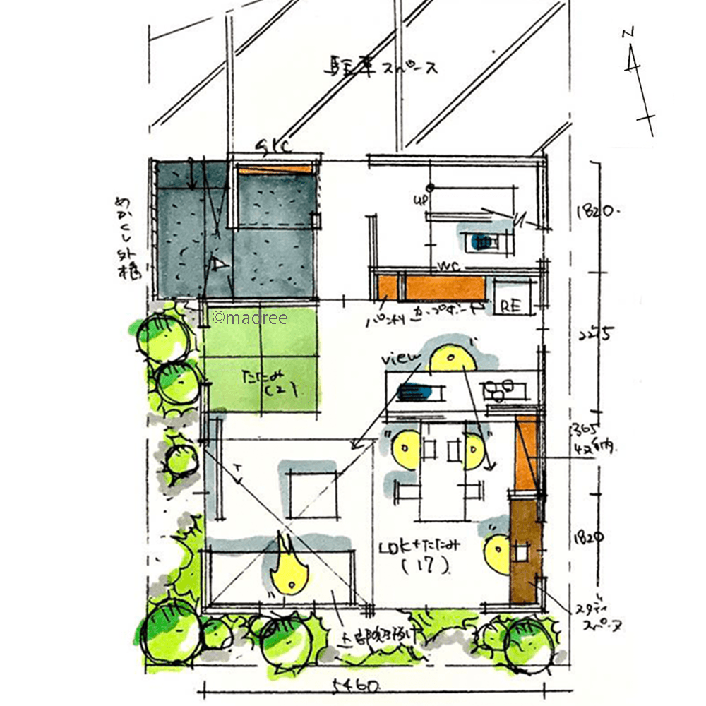 朝日をたっぷり浴びて爽やかな目覚め、自然と人が集まる緑と光が心地良い家