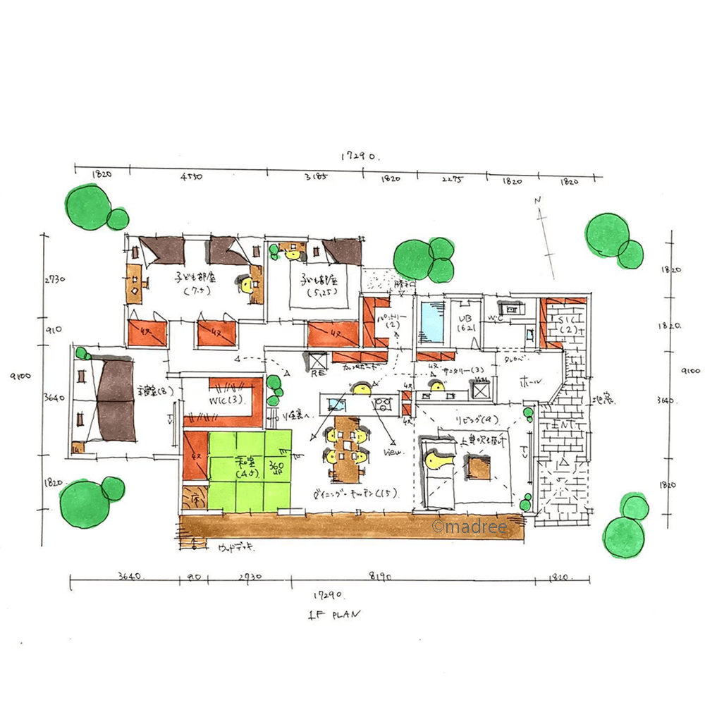 すべての空間がワンフロアに集約、効率良い生活動線でゆったりと過ごせる平屋