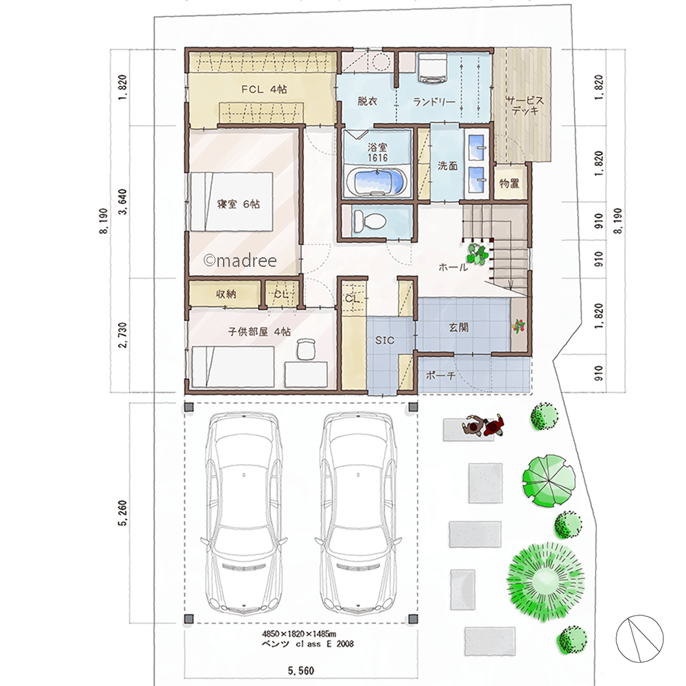 アイランドキッチンで料理をおもてなし、大人数をお迎えする2階リビングの注文住宅