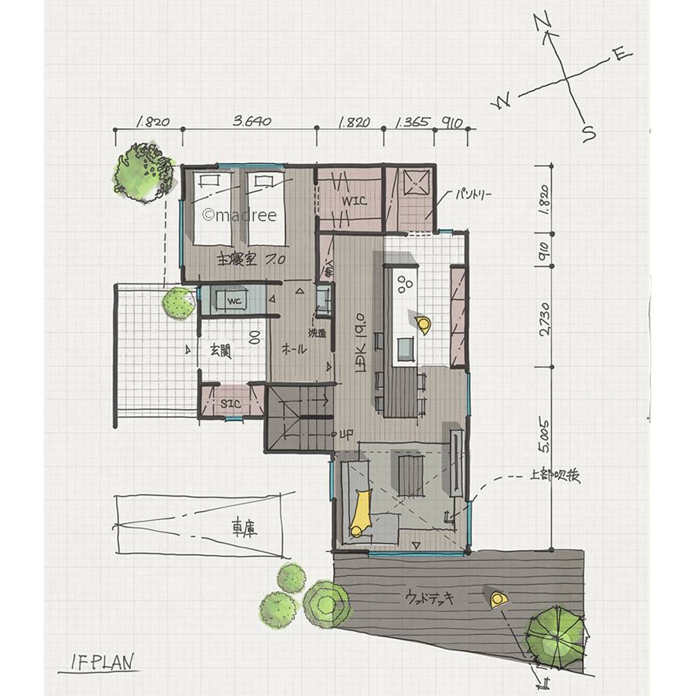 眺望を活かした空間で毎日気持ち良くお洗濯、吹抜に面した2階サンルームのある家