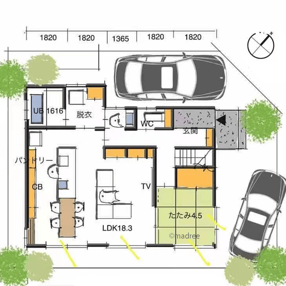 共働き夫婦の朝支度がサクサクすすむ、回遊動線と水廻り配置を工夫した家