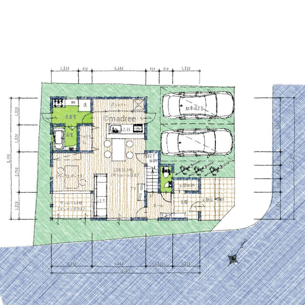 天気も時間も気にせず毎日快適に洗濯仕事、共働きに嬉しい採光サンルームのある家