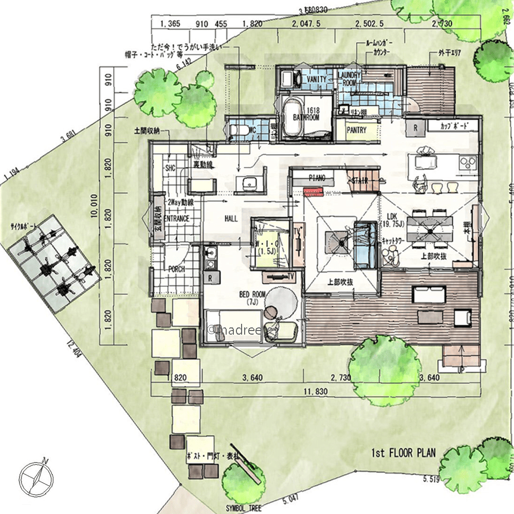 家族も猫も自由度高く過ごす、距離感を大切にした二世帯住宅