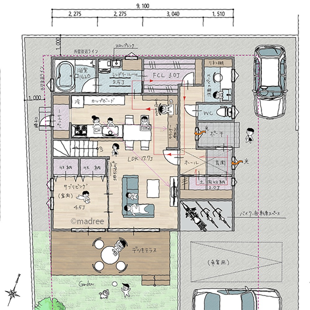 外を眺めてのんびりと過ごせる、人にも猫にも居心地の良い場所がある家