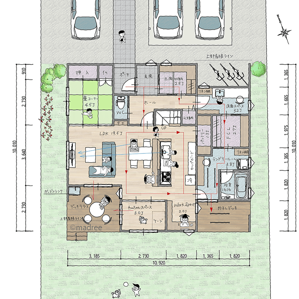 ストレスを感じず行き来できる家事動線で、生活にゆとりの時間を生み出す家