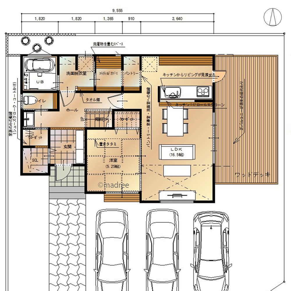 暮らしを楽にするスムーズな家事動線、プライバシーを守りながらも開放感を両立した家