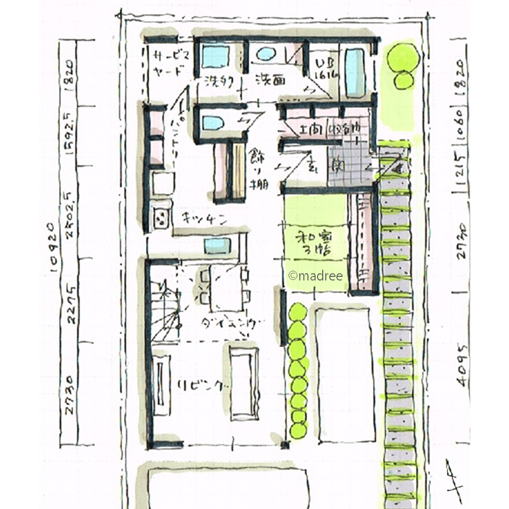 まわりの視線カットし視界広がる、２階テラスで外とのつながり楽しむ家