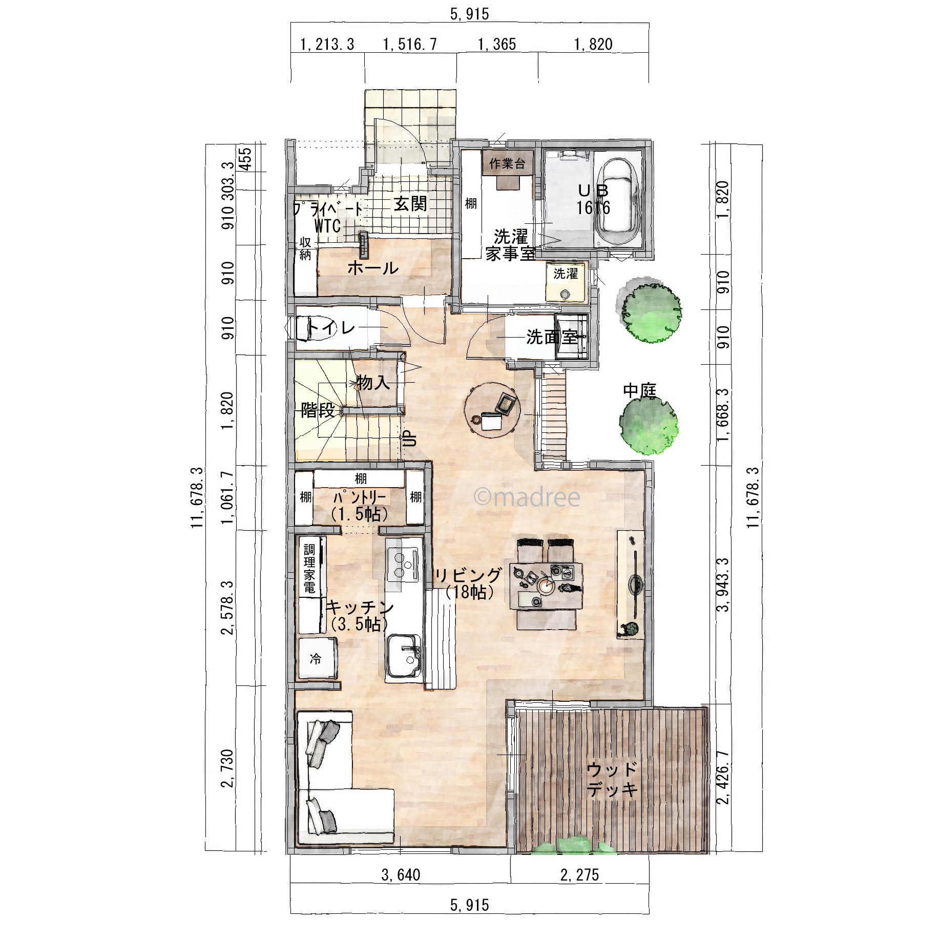 自分時間を快適に過ごせる、家族それぞれにパーソナルスペースのある家