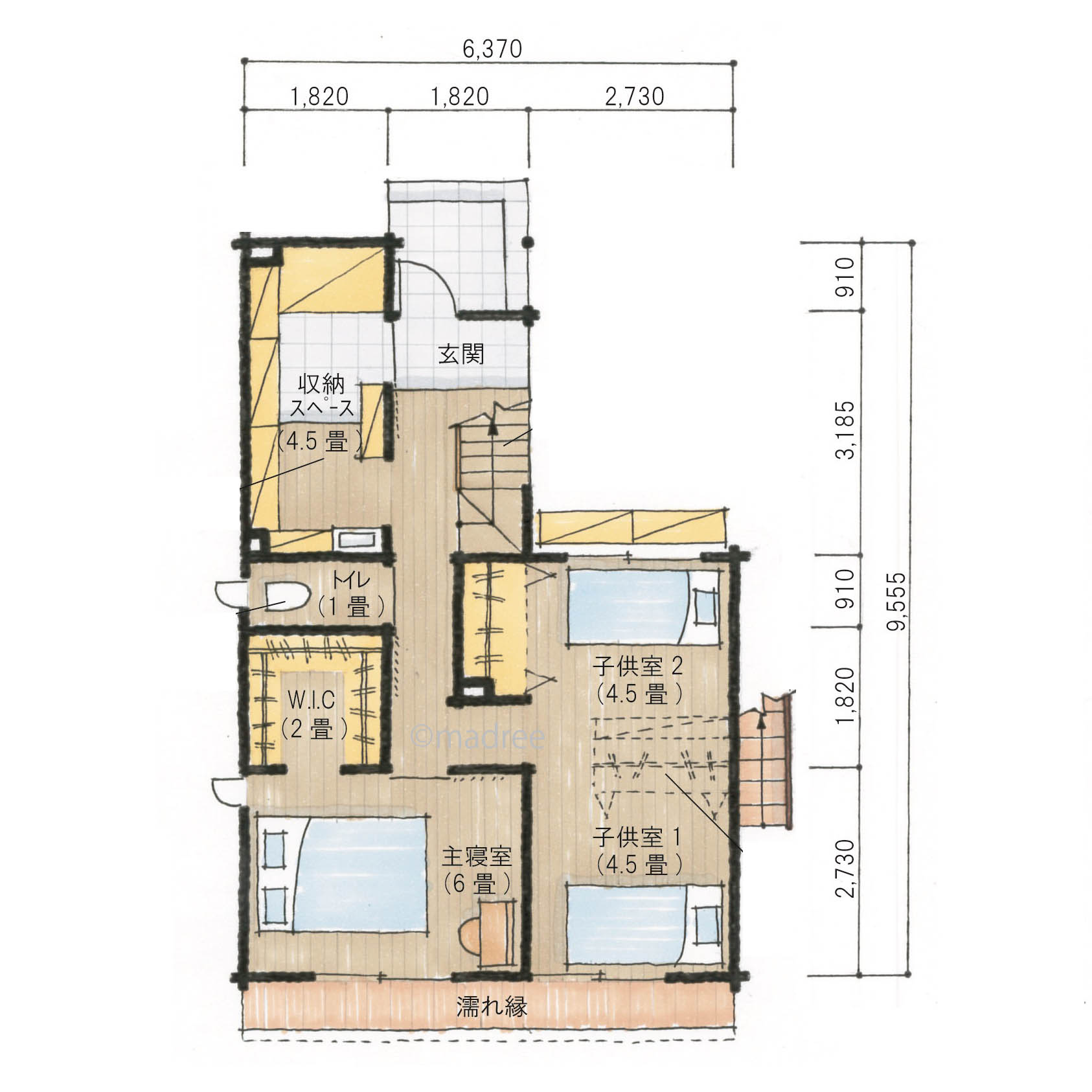 気持ちよく風が流れる南北の開口窓で、2階LDKから四季の景観を楽しむ家