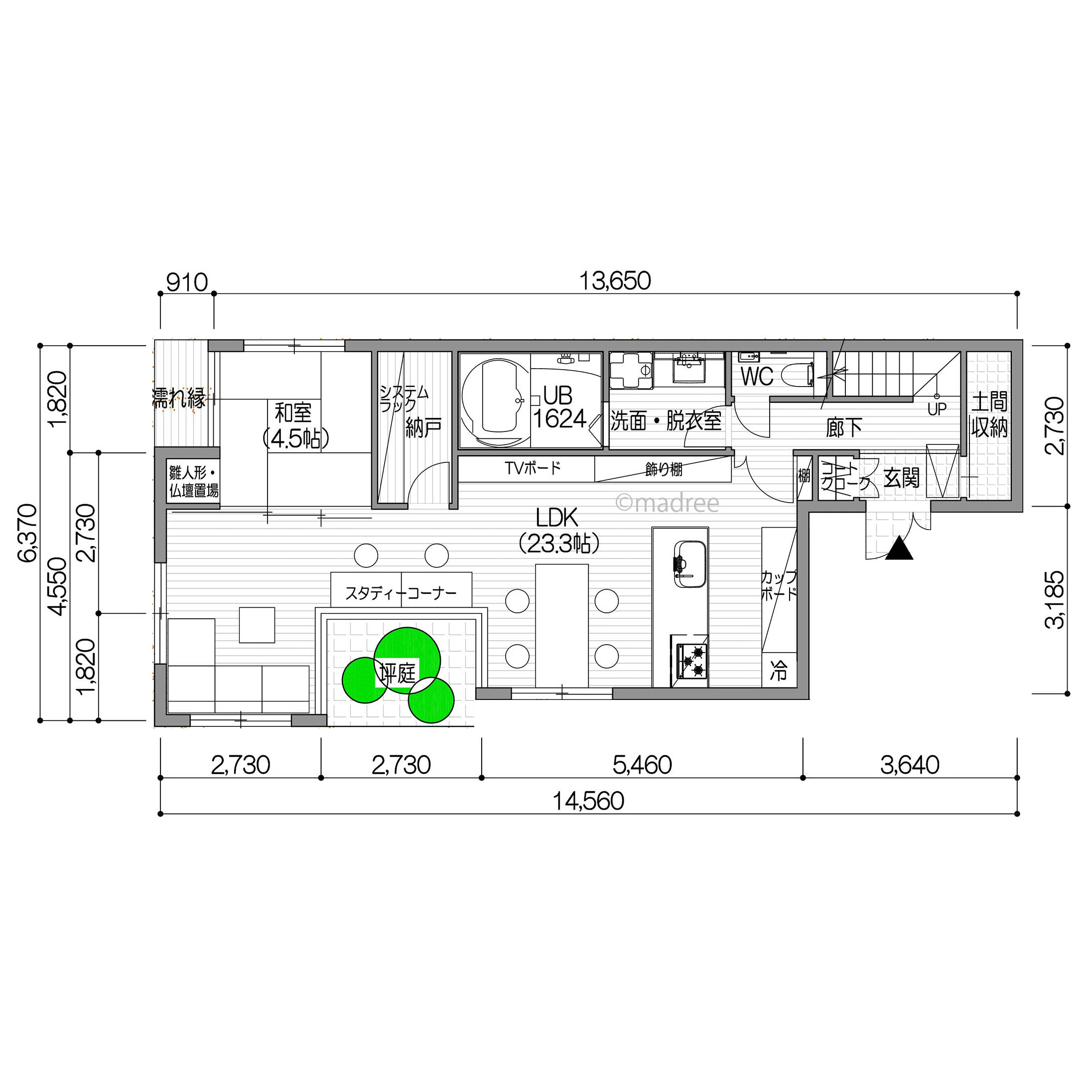 動線に沿った収納でサッと片付く、子育て中でも散らかりにくい家事楽LDKの家