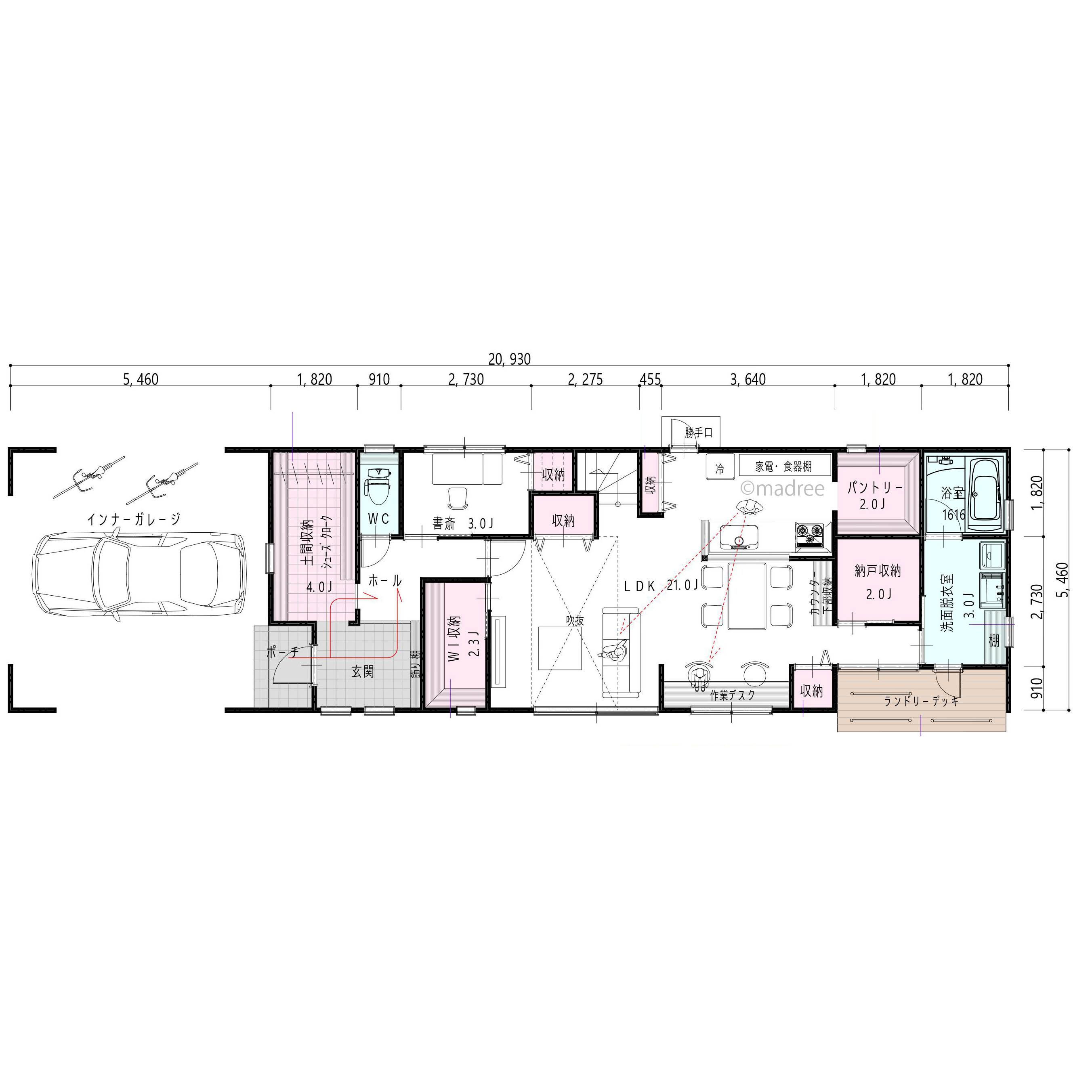 ゲストを気軽にお招きできる、いつもスッキリ片付く収納力高めな家