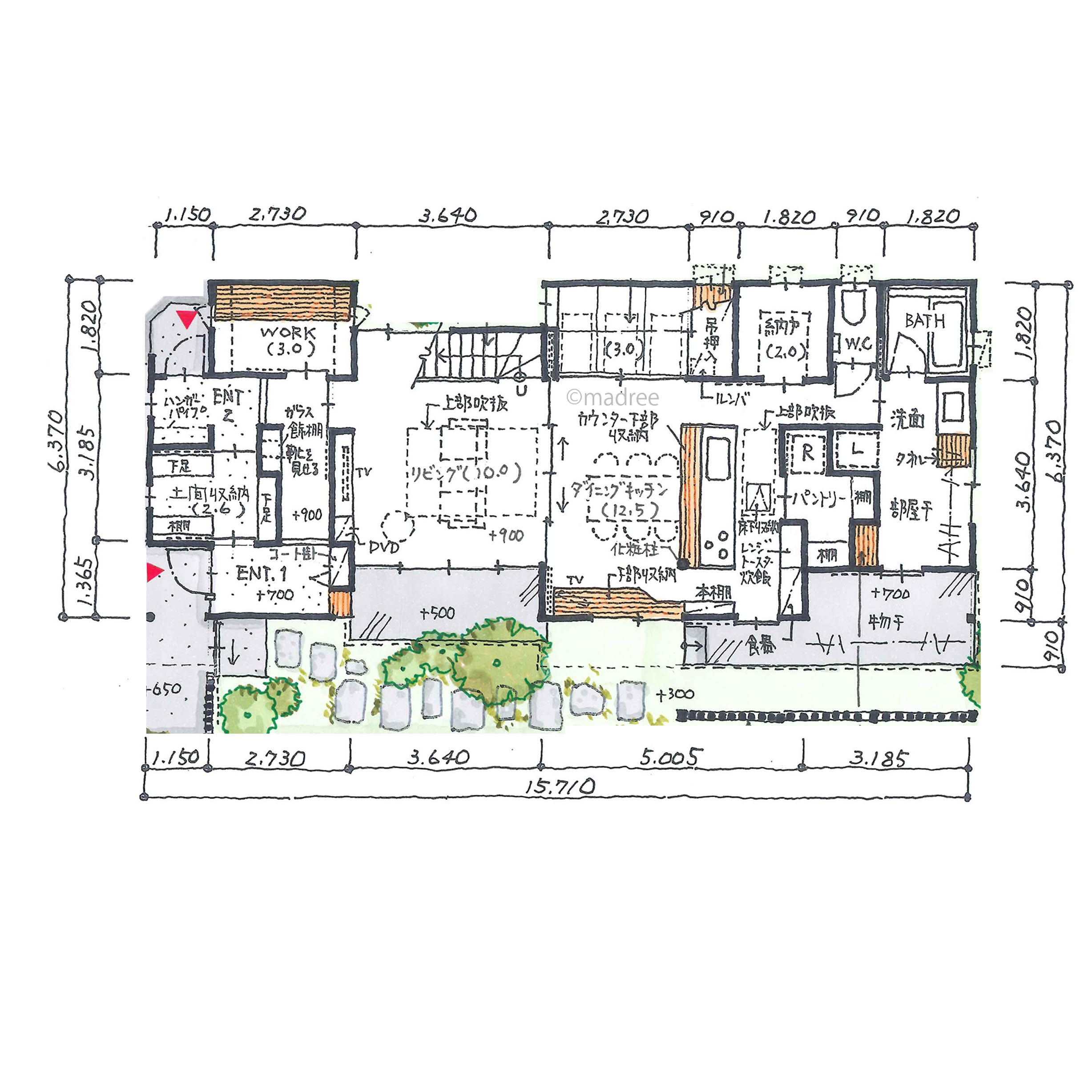 飾るものも隠すものも扉でスッキリ収める、心地よく過ごせる充実収納の家