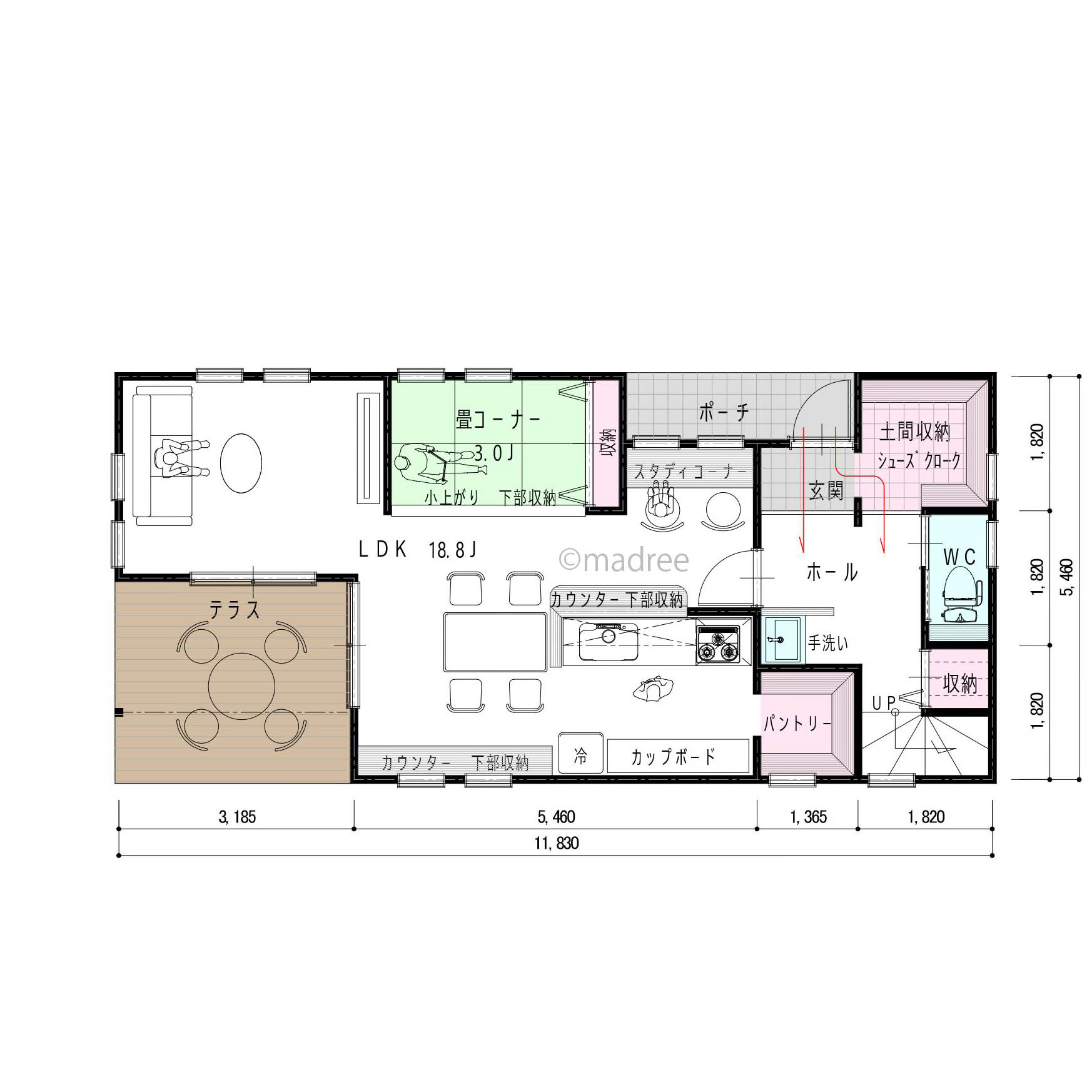 同じ空間にいながら趣味も堪能できる、家族と程よい距離保てるLDKの家
