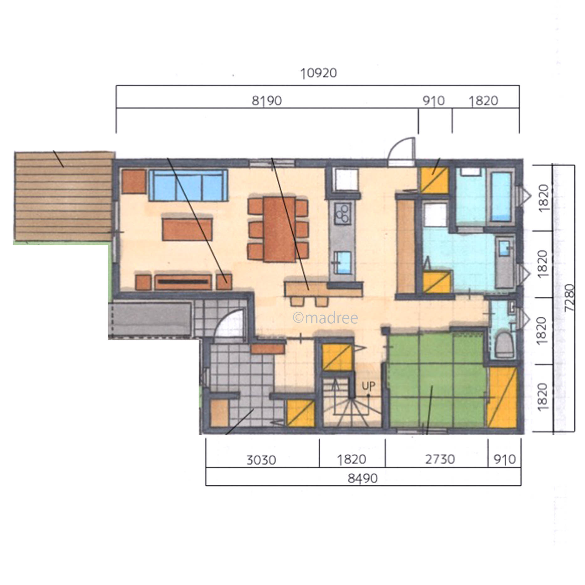 程よく囲まれたLDKで家族と心通う、プライベート時間もしっかり確保できる家