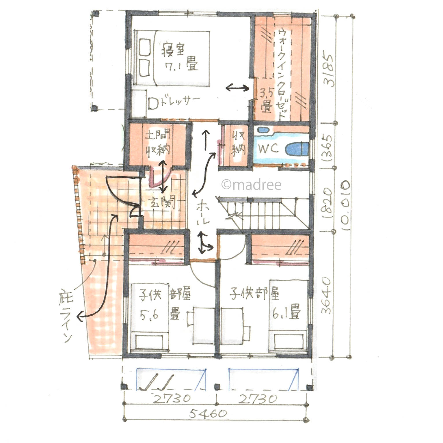 家族それぞれ自分らしい時間を過ごす、2方向のベランダから光溢れる2階リビングの家
