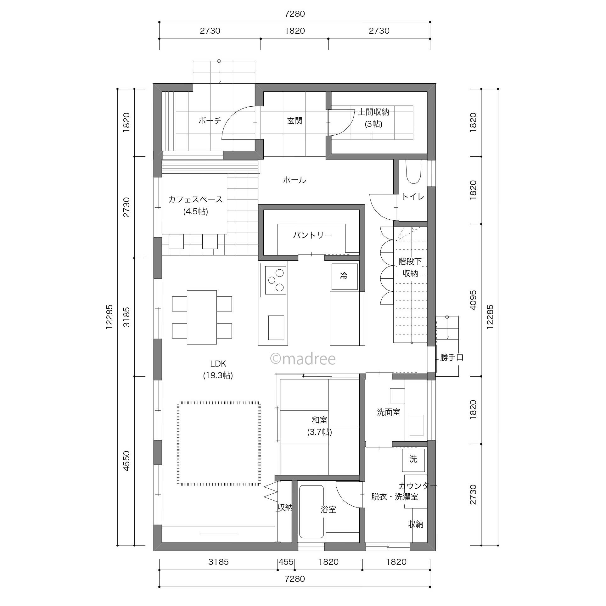 家族が自然と家事に協力！水廻りへ直行のストレスフリーな裏動線のある家