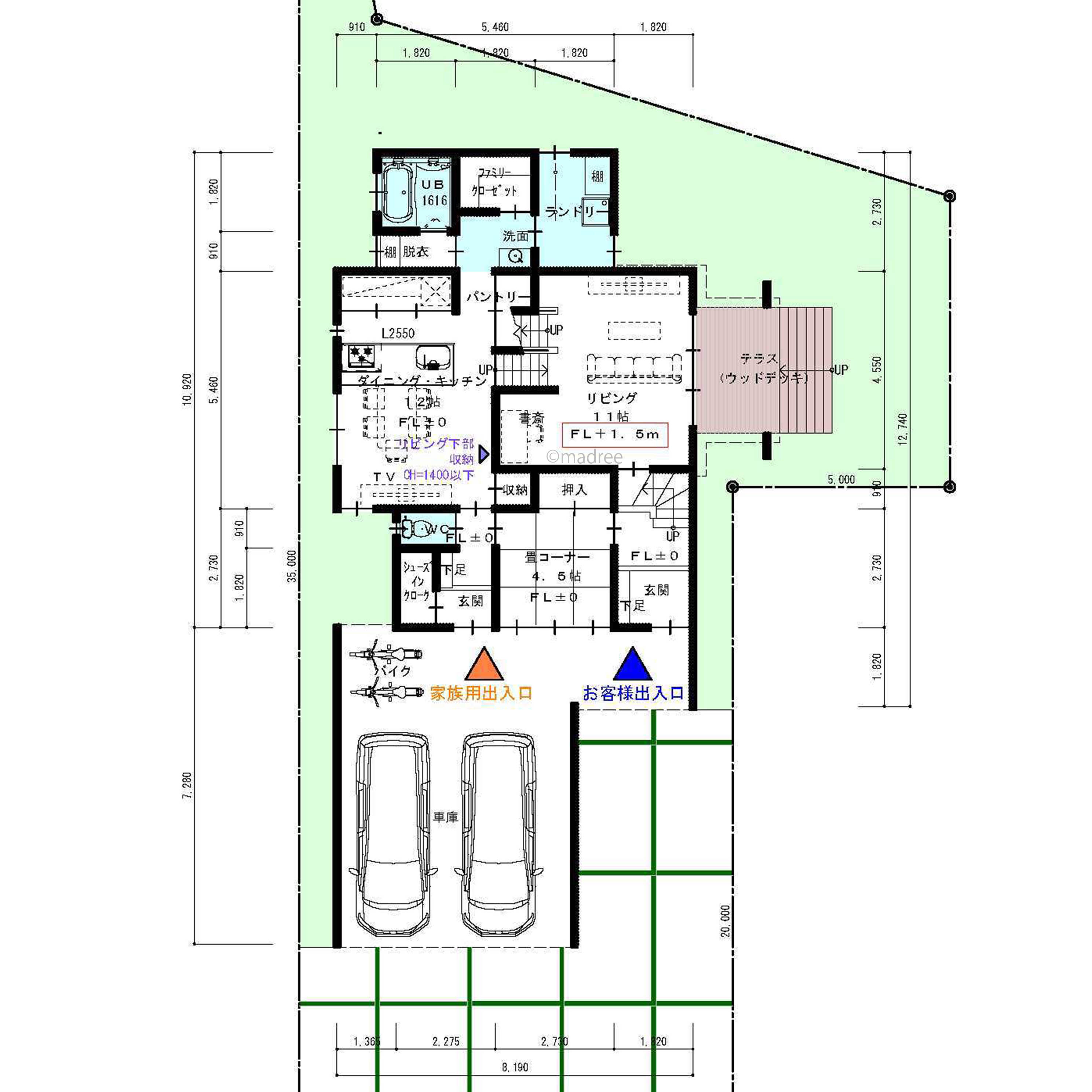 玄関2つで来客対応も万全！家族のプライバシーを守れる家