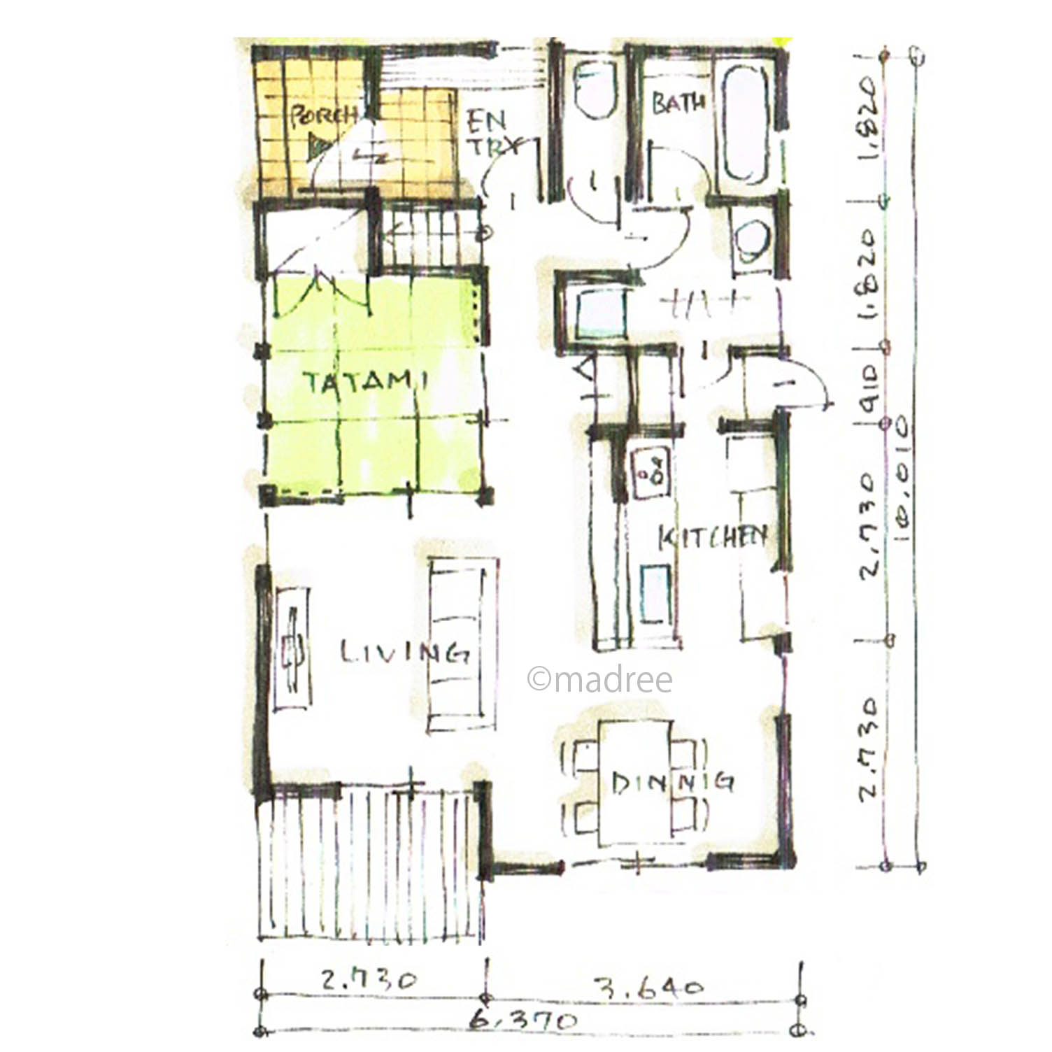 キッチン中心の家事ラク回誘導線で暮らしにゆとりが持てる家