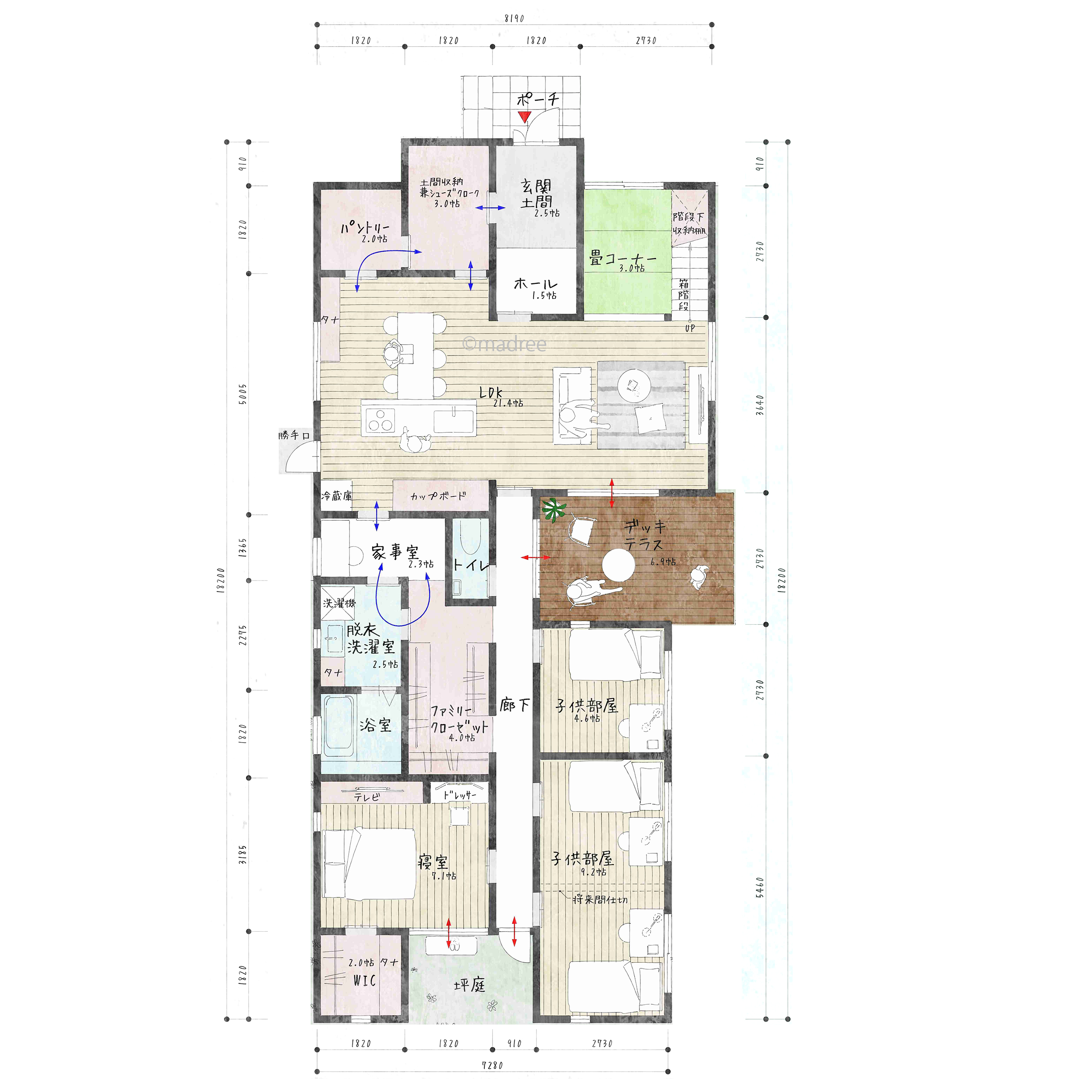 暮らしに寄り添う収納動線と家事動線で心地良く過ごせる家